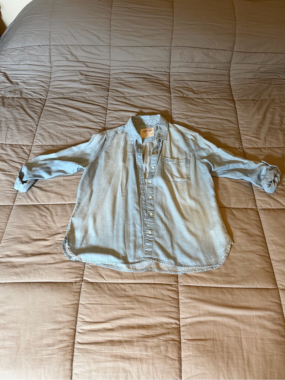 Mossimo Supply Co. Light Blue Chambray Button-Down Shirt